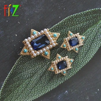 F. J4Z Nou de Lux Broșe Cercei Seturi de Moda de Epocă Regală Simulate Perla de Sticla Piatra Ace pentru Femei Haine Accesorii