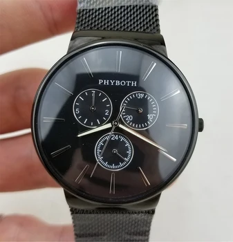 Japoneză cuarț circulație ceas Barbati ceas sport Phyboth aur din oțel inoxidabil casual încheietura ceas transport gratuit