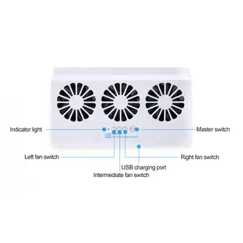 2 Culori a 6-a Generație Dual-mode Power Supply Masina Alimentat Solare USB Ventilator de Evacuare Auto de Ventilație Ventilator Auto Branhii Cooler
