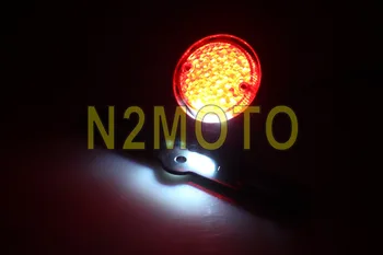 Alamă LED Mini Înmatriculare Suport Lumina Rosu Stop Stop de Frână lampa de stop pentru Harley Elicopter Bobber Racer