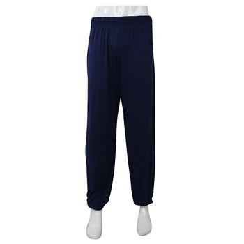 Yoga pantaloni Largi Modal chiloți de sport pantaloni acasă tai chi harem jogging Pantaloni de trening bărbați și femei-Albastru Inchis,XXXL