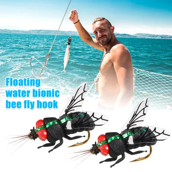 2 buc Flotabilitate Momeală Artificială Cu Cârlig Realiste Păstrăv de Pescuit Momeli Plutitoare de Apă Aborda Instrument de Momeală Bionic Albine Lacuri Zboara