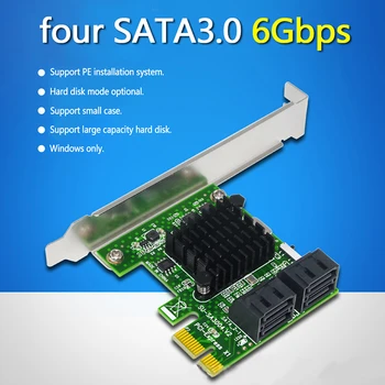 SSU SA3004 4 Port 6G PCI-E Pentru SATA3.0 Expansiune Miner Adaptor Card SSD IPFS Miniere Controller Cărți NOI 2021
