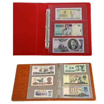 10buc PVC Bani de Hârtie pentru Bancnote Bani Pagină de Album de Colectare Titularul Mâneci 3-slot de Frunze Vrac Foaie Portabil de Protecție Album