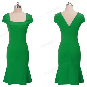 Frumos-pentru totdeauna Vara Proaspete de Culoare Verde Sirena Rochii Bodycon Partid Vintage Femei Rochie Slim bty455