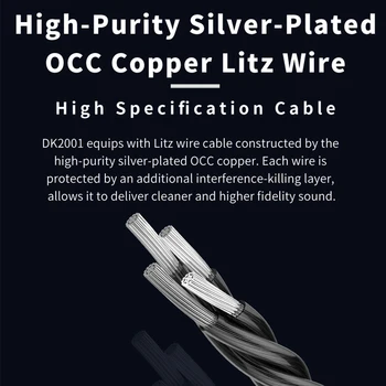 DUNU DUW02/DUW-02 3.5 mm de Inalta puritate, placat cu Argint, Cupru OCC Litz wire,Original, Cablu de DK2001,Prinde-Țineți MMCX/0.78 mm Conector