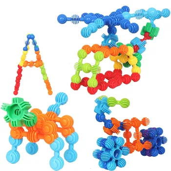 DIY 80buc inteligenta plastic de asamblare blocuri de educație timpurie jucarii, copii DIY Set Cadou 34pcs