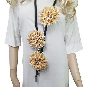 M&YDBZ Galben Floare de Potrivire Piele Frânghie din Cauciuc Colier Pentru Femei Pulover Vintage Rochie de Decor Bijuterii Coliere Cravată