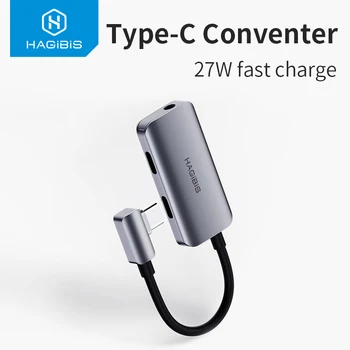 Hagibis de Tip C conventer C USB-3.5 mm pentru Căști jack Adaptor PD încărcare rapidă de tip c audio pentru Huawei P30 pro Xiaomi, Oneplus