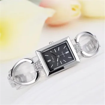 Ceasuri femei casual ceasuri Dreptunghiulare Doamnelor ceas de Aur Și de Argint Bratara Cu Schelet din Aliaj Curea Femei Rochie
