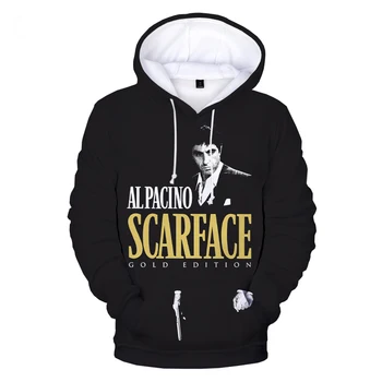 Filmul Scarface 3D Print Hoodie Jachete Tony Montana Imprimare Harajuku Streetwear Hanorace Barbati Femei de Moda Casual, Cool Pulover