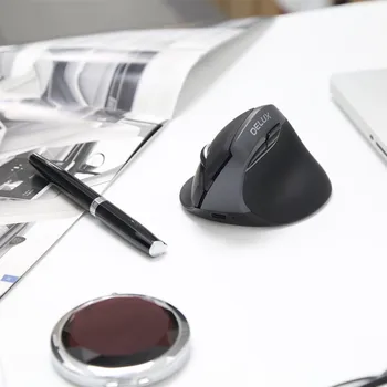 Delux M618 Mini Ergonomic Mouse de Gaming Wireless Verticale Mouse-ul Bluetooth 2.4 GHz RGB Reîncărcabilă Tăcut Soareci de Birou