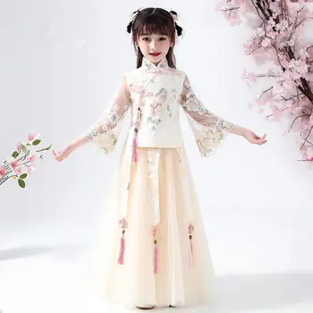 2 BUC Moderne Cheongsam Chineză Anul Nou Dress pentru Copii Tradițională Chineză articole de Îmbrăcăminte pentru Copil Chinez al Dinastiei Han Rochie
