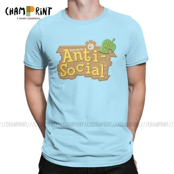 Animal Crossing Anti-Sociale, Tricouri Barbati Din Bumbac Minunat T-Shirt Echipajul Gât Teuri Haine Cu Maneci Scurte De Imprimare