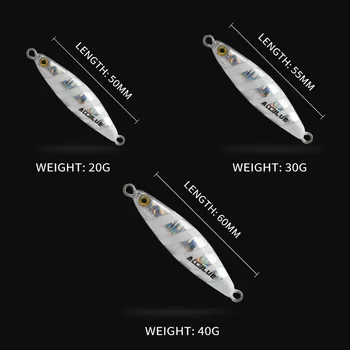 ALLBLUE AX de Turnare de Metal Jig 20G 30G 40G Mal Exprimate Jigging Lingura de Biban de Mare momeala de Pescuit Momeală Artificială Filare Aborda