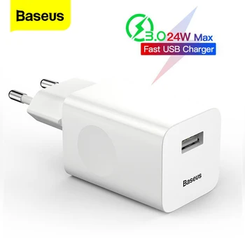 Baseus 24W Quick Charge 3.0 USB Încărcător QC3.0 de Perete Încărcător de Telefon Mobil pentru iPhone X Xiaomi Mi 9 Tableta iPad UE QC Încărcare Rapidă