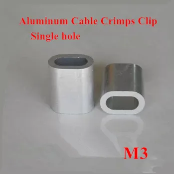 500pcs 3mm M3 Aluminiu Cablu Pliuri Maneca Singur Orificiu cu Inel de Sertizare Buclă Ovală cabluri Clema Presare Fitinguri
