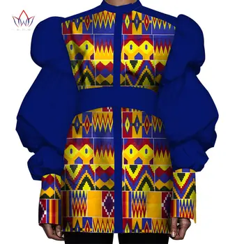 Bintarealwax African Wax Top pentru Femei Dashiki Felinar Mâneci Africa de Haine Plus Dimensiunea Tradițională Africană Îmbrăcăminte WY3000