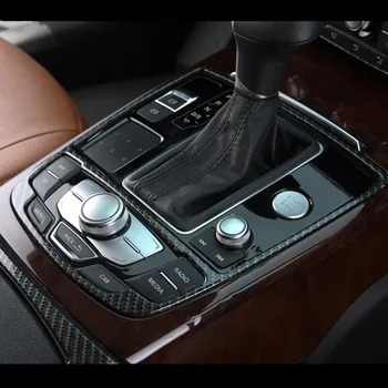 Auto Styling Central Schimbatorului De Viteze Capac Cadru Din Fibra De Carbon Din Oțel Inoxidabil, Ornamente Pentru Audi A6 C7 2012-18 Interior Accesorii Auto