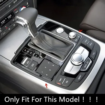Auto Styling Central Schimbatorului De Viteze Capac Cadru Din Fibra De Carbon Din Oțel Inoxidabil, Ornamente Pentru Audi A6 C7 2012-18 Interior Accesorii Auto