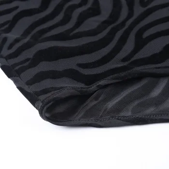 Sexy Costum Negru Mulat Costume Femei Neregulate Maneca Lunga Zebra Print Salopeta Elastic Slim Skinny Salopetă 2020