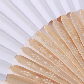 50 buc/lot Alb Pliant Elegant Hârtie Ventilator de Mână de Nunta Favoruri de Partid 21cm(alb)
