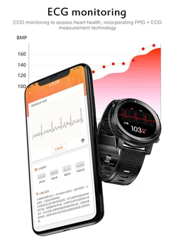 L15 Inteligent Ceas Barbati LED ECG+PPG Rata de Inima tensiunea Ecran Tactil Complet IP68 Impermeabil Multiple Sport Smartwatch