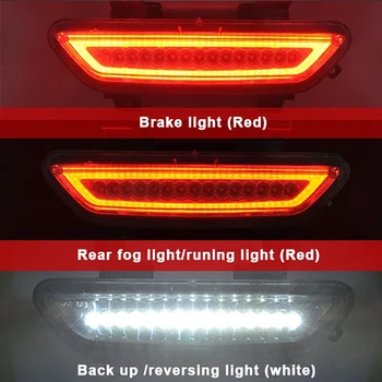 Pentru Ford Mustang 2016 2017 2018 Afumat Lentile 3 IN 1 LED Lumina de Ceață Spate Coada de Frână Lampa de Marșarier Până DRL Lampa