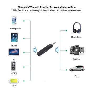 Masina aux bluetooth audio receiver adaptor Jack de 3,5 mm Mini Bluetooth 5.0 Car Kit Handsfree Stereo Auto Muzica pentru Masina/Casa Difuzoare