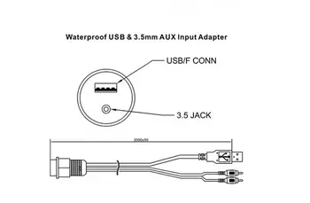 GUZARE Impermeabil Marin Cablu Audio Barca Stereo Auto Universal 3.5 mm RCA AUX Interfata USB Auido Cablu Port ATV-UTV