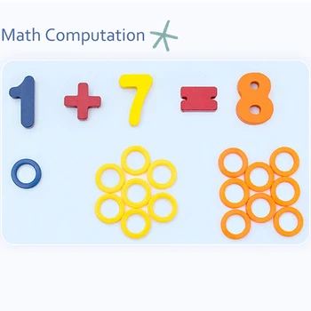 Montessori Educative Jucarii din Lemn Pentru copii Bord Matematica Pescuit numere Numere de Potrivire Formă Digitală Meci de Educație Timpurie Jucărie