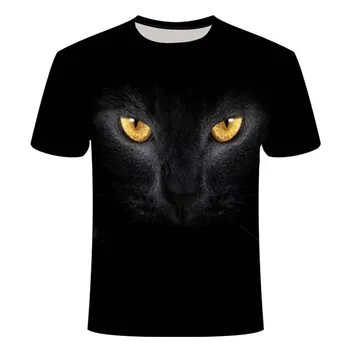 3D noi cat de imprimare T-shirt pentru bărbați și femei distracție de vară cu mânecă scurtă tricou casual, O-neck animal T-shirt cat streetwear T-shirt