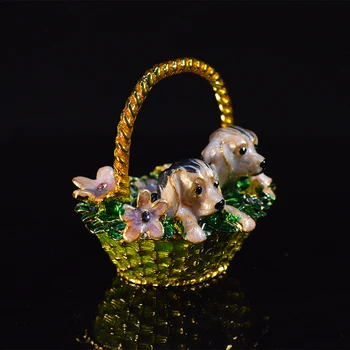 QIFU Noi Sosesc Artă Populară Minunat Coș de Câine Stil Artizanat Metal Cadou