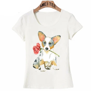 Noi de Vara Femei T Shirt Valentine Rose Pit Bull Dog Hip Hop Tricou Mini Schnauzer Boston Terrier Topuri Casual fată Drăguță Tees