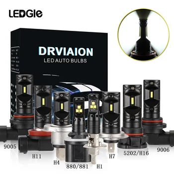LEDGLE 2 buc 50W H4 H7 LED-uri Becuri HB4 9006 HB3 9005 H4 9003 H8 H9 H11 Ceață cu LED-uri Bec de Conducere Auto DRL Lampa 6000k Alb