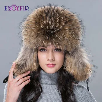 Noul cald iarna caciula de blana pentru femei fox/raton caciula de blana cu piele de moda din rusia cald bombardier cap de lux de bună calitate