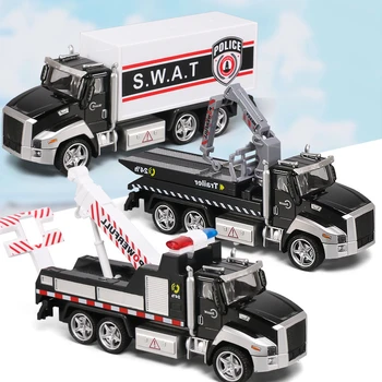 Aliaj Scara de Incendiu Camion Vehicul de Inginerie Simulare de Sunet și Lumină masini de Copil Jucărie de Învățământ