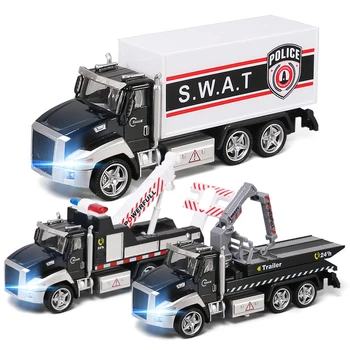Aliaj Scara de Incendiu Camion Vehicul de Inginerie Simulare de Sunet și Lumină masini de Copil Jucărie de Învățământ