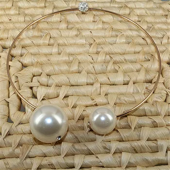 Colier de las mujeres perlas scurtă de condus guler chocker bijuterii pandantiv capas simulado Collier inițială colier bijuterii