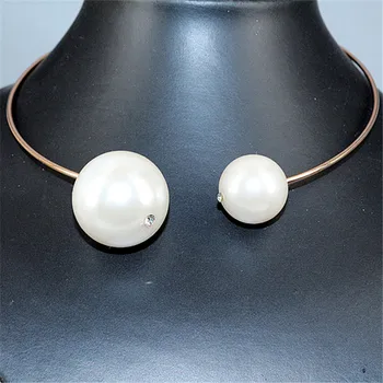 Colier de las mujeres perlas scurtă de condus guler chocker bijuterii pandantiv capas simulado Collier inițială colier bijuterii