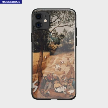 Art estetic pieter bruegel gif pictura silicon moale Telefon de sticlă acoperi caz shell Pentru iPhone 6 6s 7 8 Plus X XR XS 11 Pro max
