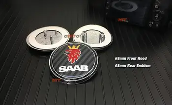 1buc 68mm SAAB auto capota fata capota emblema spate insigna autocolant masina emblema pentru 03-10 Saab 9-3 9-5 93 95 97 9-7 9000