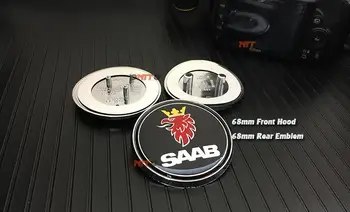 1buc 68mm SAAB auto capota fata capota emblema spate insigna autocolant masina emblema pentru 03-10 Saab 9-3 9-5 93 95 97 9-7 9000
