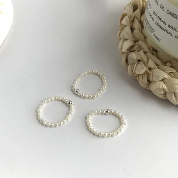 Kinel Perle Naturale Aniversare Cubi Inele Argint 925 Inele pentru Femei din Argint 925 Bijoux Bijuterii Fine