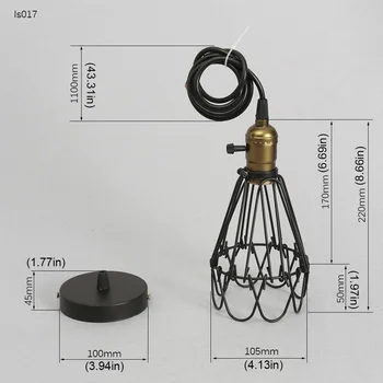 FRLED Moda Vintage Sârmă Lampa Cușcă DIY Abajur Industriale Lampa de Paza Cușcă abajurul Garda Negru Clasic Nordic Bec Acoperi