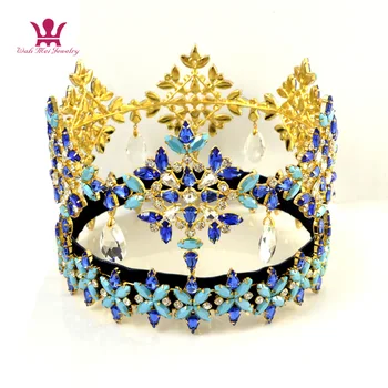 02222 Globale De Înaltă Calitate Full Tiara Legăna Pandantiv Stras De Cristal De Mână Făcut De Păr Bijuterii Miss World Coroane