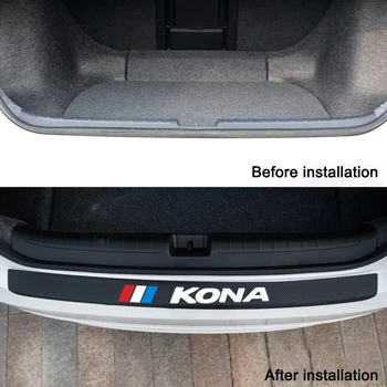 Pentru Hyundai KONA 2019 2020 Accesorii Noi din Fibra de Carbon Auto Bara Spate Portbagaj Garda Placa de Film Protejate din Piele Autocolante, Decalcomanii