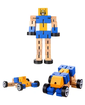 Transformarea Robot Jucarii Din Lemn Pentru Copii Blocurile Autobot Acțiune Figura Model De Puzzle De Învățare Inteligența Jucărie Cadouri Baieti