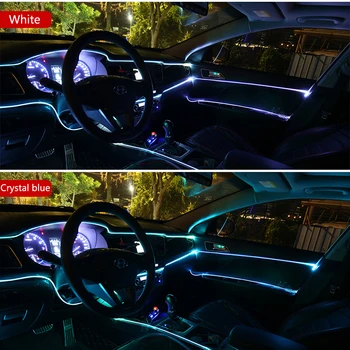 Masina EL Wire Auto Led Lumini de Neon lampa LED Coarda Tub de Benzi cu LED-uri Pentru Volkswagen Polo Passat B6 BMW F10 F30 E60 Ford Focus 2 Fiesta 3