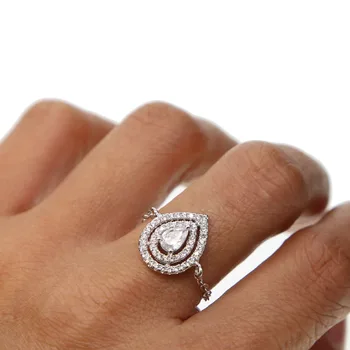 AAA cubic zirconia economisesc bling lacrimă cubic zirconia lanț inel simplu moda bijuterii
